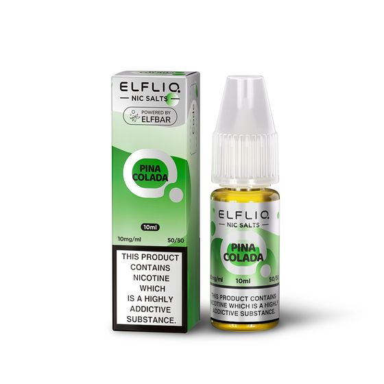 UK wholesale ELFLIQ Nic Salts E-Liquids 10ml Flavor: Pina Colada | Strength: 1% Nic TPD ENG