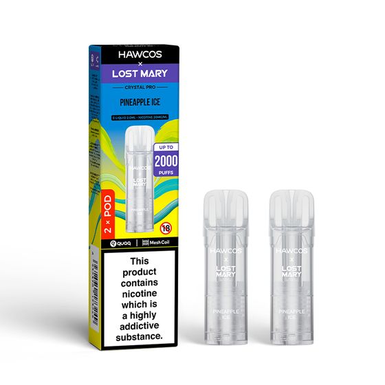 HAWCOS × LOST MARY Crystal Pro Prefilled Pod 2ML × 2 (UK) 1PC UK supplier