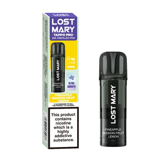 LOST MARY TAPPO PRO 2ML Prefilled Pod × 2 Flavor: Pineapple Passion Fruit Lemon UK shop