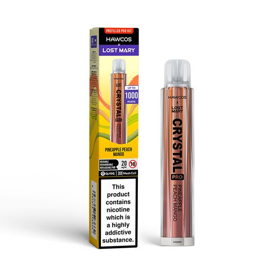 for wholesale HAWCOS × LOST MARY Crystal Pro KIT (UK) 1PC Flavor: Pineapple Peach Mango | Strength: 2% Nic ENG