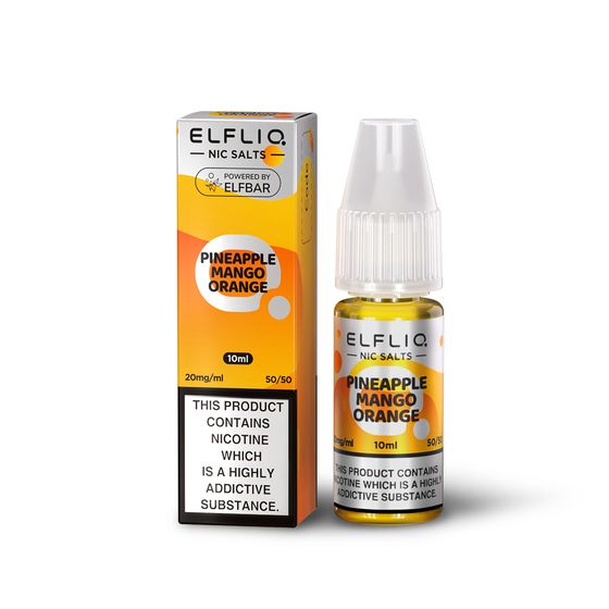 wholesale ELFLIQ Nic Salts E-Liquids 10ml Flavor: Pineapple Mango Orange | Strength: 2% Nic TPD ENG