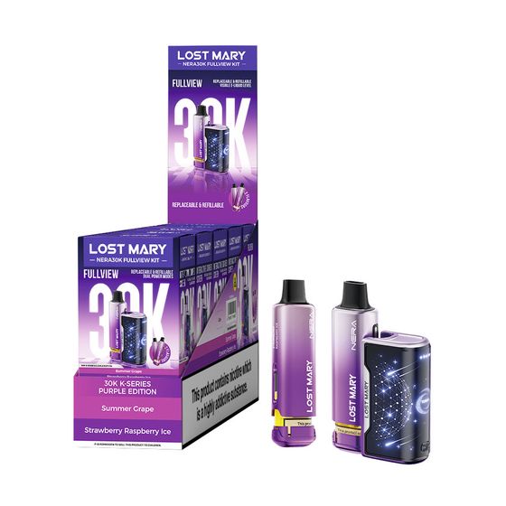 UK supplier LOST MARY NERA30K FULLVIEW Refillable Pod Kit (UK) 1PC