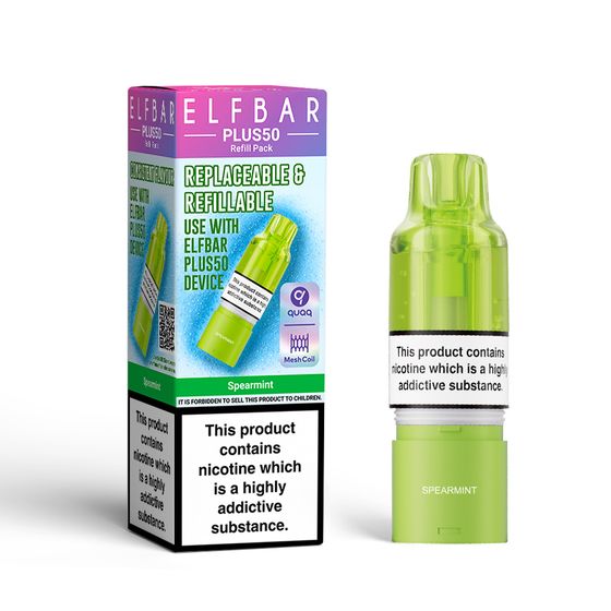 authentic ELFBAR PLUS50 Refill pack (UK) Flavor: Spearmint