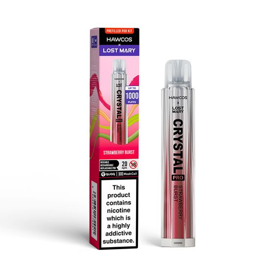 HAWCOS × LOST MARY Crystal Pro KIT (UK) 1PC Flavor: Strawberry Burst | Strength: 2% Nic ENG wholesale price