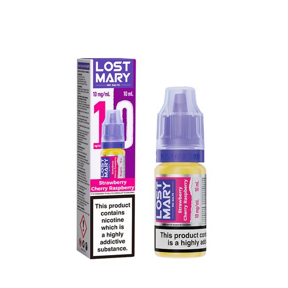 LOST MARY Nic Salts E-Liquids 10ml Strength: 1% Nic ENG | Flavor: Strawberry Cherry Raspberry UK store