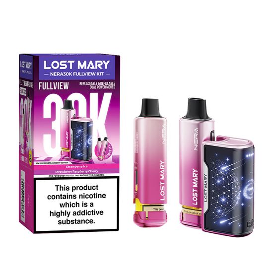LOST MARY NERA30K FULLVIEW Refillable Pod Kit (UK) 1PC Strength: 2% Nic ENG | Flavor: Strawberry Edition for wholesale