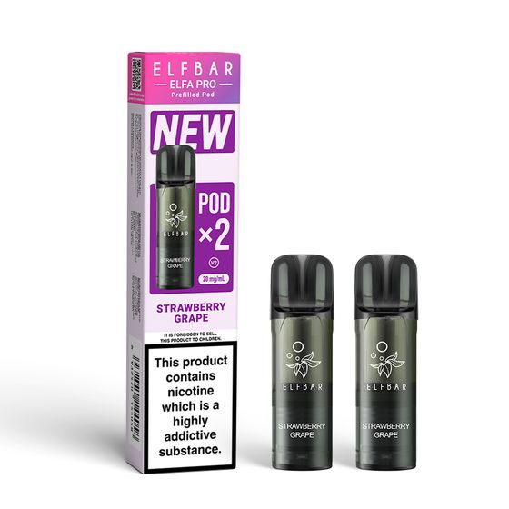 [NEW] ELFBAR ELFA PRO V2 Prefilled Pod×2 (UK) Flavor: Strawberry Grape wholesale price