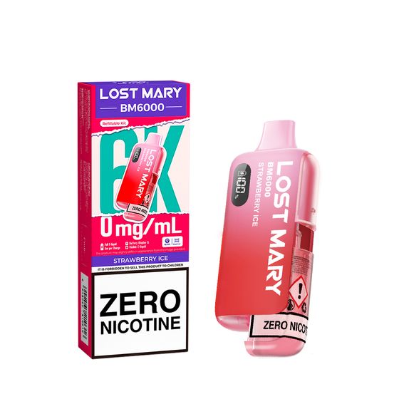 cheap LOST MARY BM6000 Refillable Pod Kit-1% & 0% Nic Flavor: Strawberry Ice | Strength: 0%