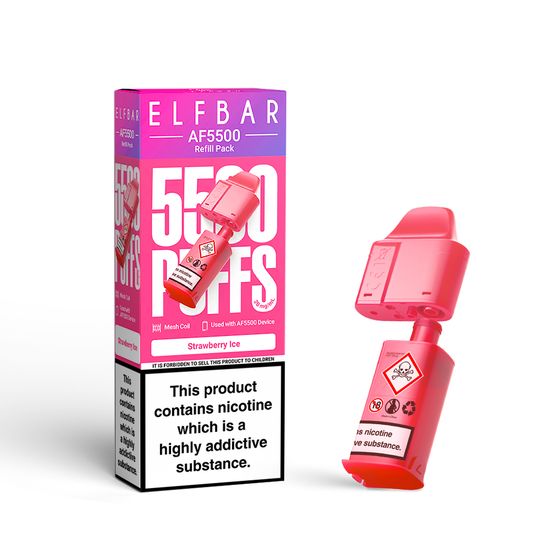 [NEW] ELFBAR AF5500 Refill Pack (UK) Flavor: Strawberry Ice authentic