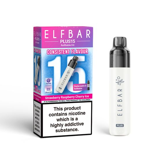 wholesale ELFBAR PLUS15 Refillable Kit Flavor: Strawberry Raspberry Cherry Ice