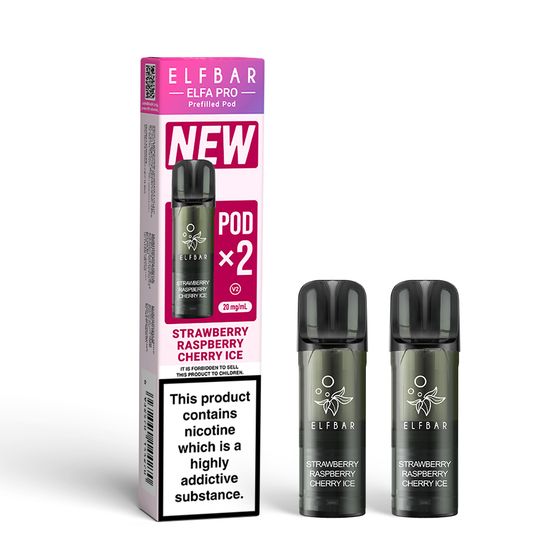 [NEW] ELFBAR ELFA PRO V2 Prefilled Pod×2 (UK) Flavor: Strawberry Raspberry Cherry Ice cheap