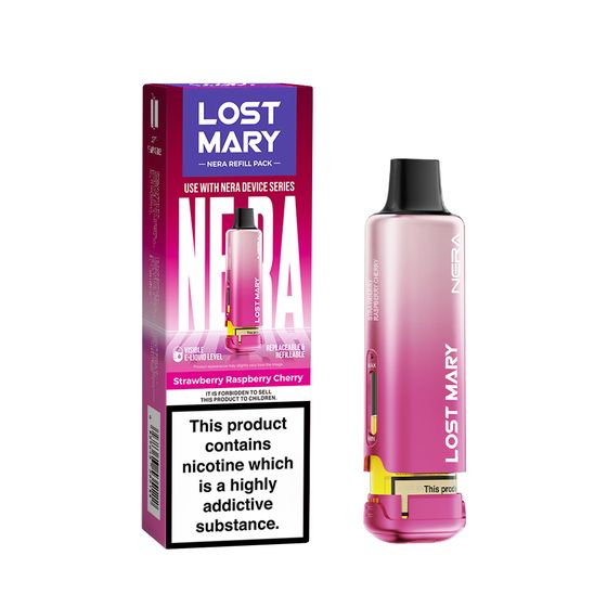 authentic LOST MARY NERA Refill Pack (UK) 1PC Strength: 2% Nic ENG | Flavor: Strawberry Raspberry Cherry