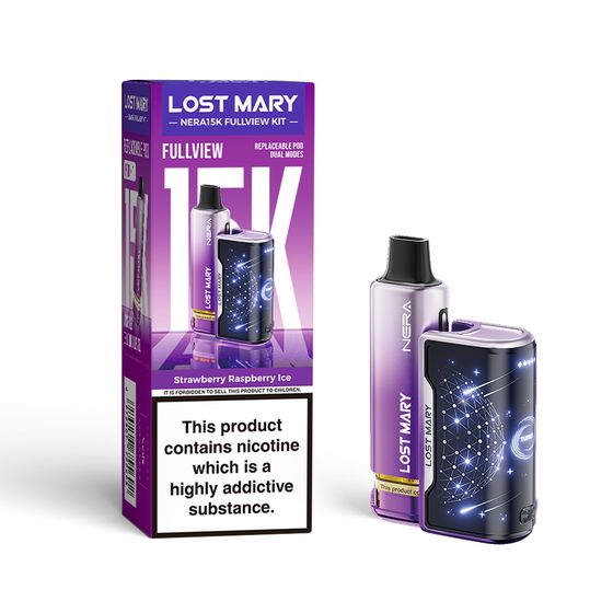 LOST MARY NERA15K Refillable Kit (UK) 1PC Flavor: Strawberry Raspberry Ice authentic