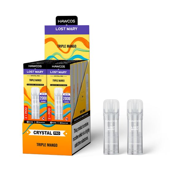 HAWCOS × LOST MARY Crystal Pro Prefilled Pod 2ML × 2 (UK) 1PC UK wholesale