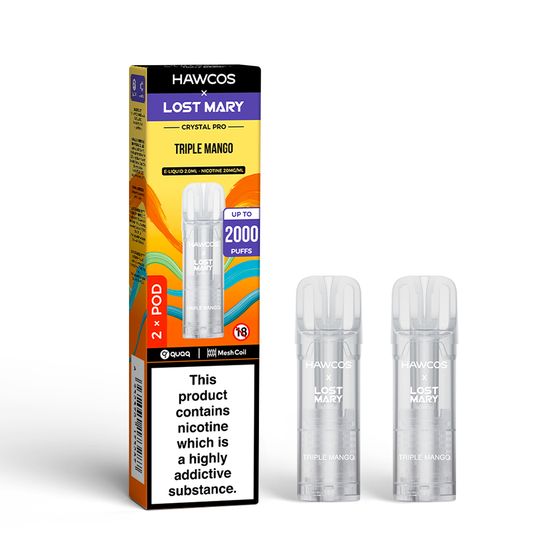 UK store HAWCOS × LOST MARY Crystal Pro Prefilled Pod 2ML × 2 (UK) 1PC