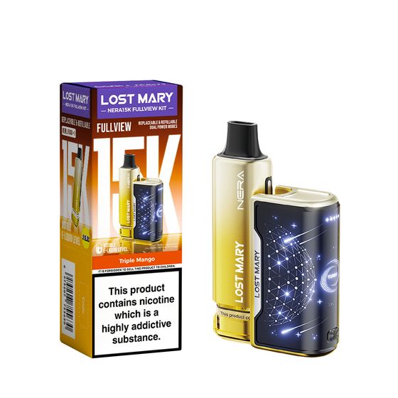UK supplier LOST MARY NERA15K Refillable Kit Flavor: Triple Mango