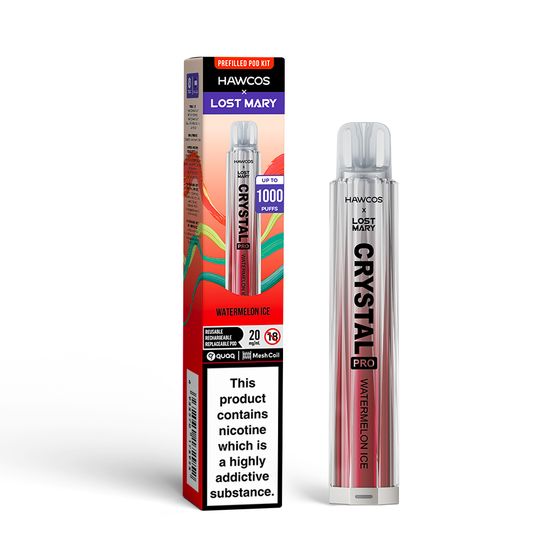 UK shop HAWCOS × LOST MARY Crystal Pro KIT (UK) 1PC Flavor: Watermelon Ice | Strength: 2% Nic ENG