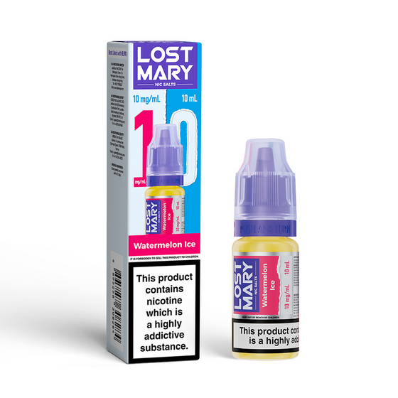 LOST MARY Nic Salts E-Liquids 10ml Strength: 1% Nic ENG | Flavor: Watermelon Ice UK supplier