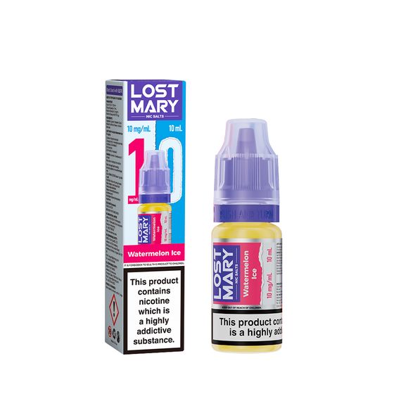 UK wholesale LOST MARY Nic Salts E-Liquids 10ml Strength: 1% Nic ENG | Flavor: Watermelon Ice