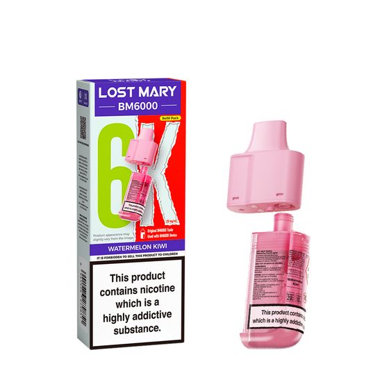 wholesale [NEW] LOST MARY BM6000 Refillable Pod P+C Strength: 2% Nic ENG | Flavor: Watermelon Kiwi