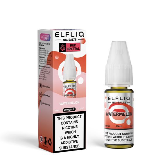 [CRYSTAL] ELFLIQ Nic Salts E-Liquids 10ml Flavor: Watermelon UK store