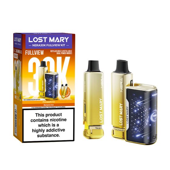 authentic LOST MARY NERA30K FULLVIEW Refillable Pod Kit (UK) 1PC Strength: 2% Nic ENG | Flavor: Yellow Edition