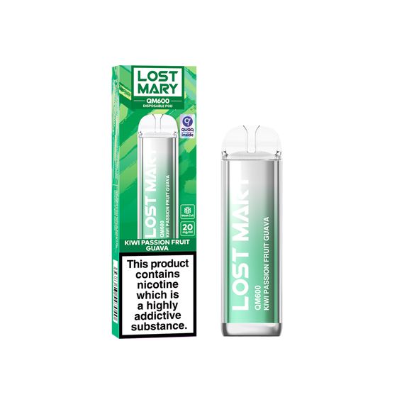 for wholesale [NEW] LOST MARY QM600 Disposable Pod Device Flavor: Kiwi Passion Fruit Guava | Strength: 2% Nic TPD ENG