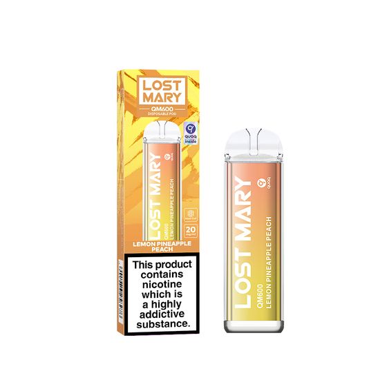 for wholesale [NEW] LOST MARY QM600 Disposable Pod Device Flavor: Lemon Pineapple Peach | Strength: 2% Nic TPD ENG