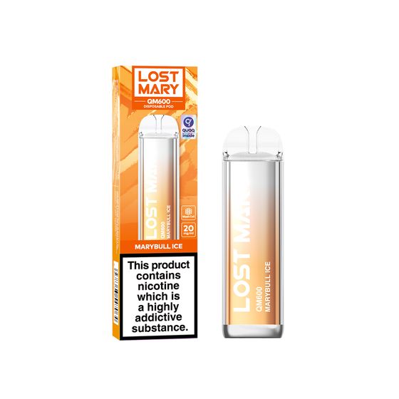[NEW] LOST MARY QM600 Disposable Pod Device Flavor: Marybull Ice | Strength: 2% Nic TPD ENG authentic