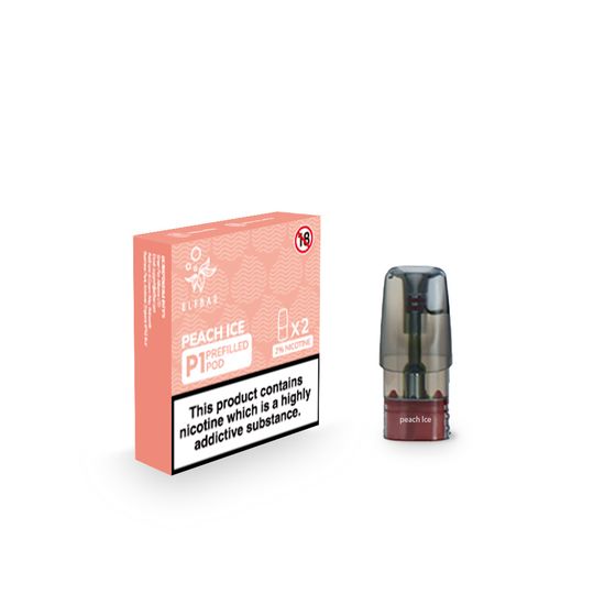 UK shop [NEW] ELFBAR Mate500 P1 Pre-filled Pod 2ml 2pcs Strength: UK 2% Nicotine | Flavor: Peach Ice