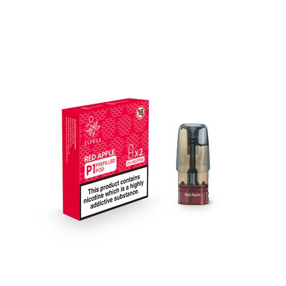 UK store [NEW] ELFBAR Mate500 P1 Pre-filled Pod 2ml 2pcs Strength: UK 2% Nicotine | Flavor: Red Apple