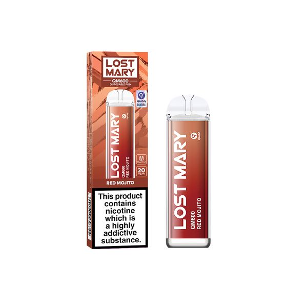 UK store [NEW] LOST MARY QM600 Disposable Pod Device Flavor: Red Mojito | Strength: 2% Nic TPD ENG