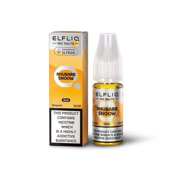 UK shop ELFLIQ Nic Salts E-Liquids 10ml Flavor: Rhubarb Snoow | Strength: 1% Nic TPD ENG