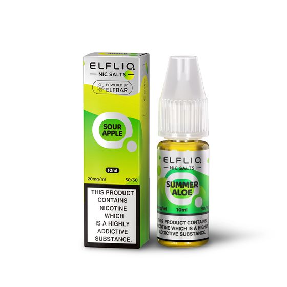 ELFLIQ Nic Salts E-Liquids 10ml Flavor: Sour Apple | Strength: 2% Nic TPD ENG wholesale