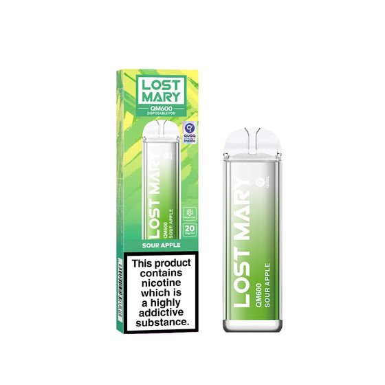 [NEW] LOST MARY QM600 Disposable Pod Device Flavor: Sour Apple | Strength: 2% Nic TPD ENG for wholesale