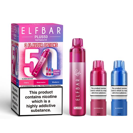 UK store ELFBAR PLUS50 Refillable Kit (UK) Flavor: Classic Edition