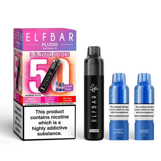 ELFBAR PLUS50 Refillable Kit (UK) Flavor: Raspberry Edition UK store