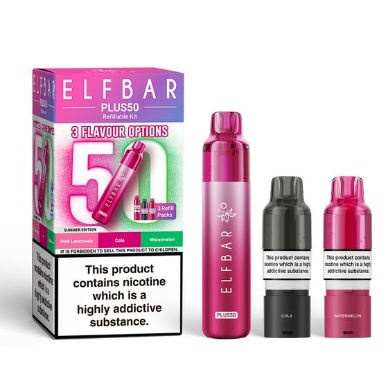 UK store ELFBAR PLUS50 Refillable Kit (UK) Flavor: Summer Edition