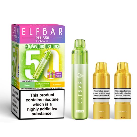 ELFBAR PLUS50 Refillable Kit (UK) Flavor: Tropical Edition for wholesale